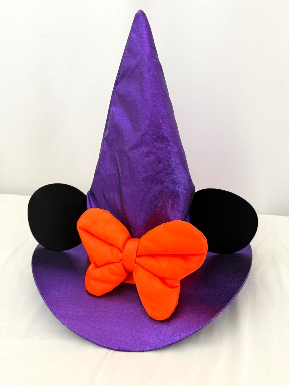 Disney Purple Witch Hat with Black Ears and Orange Bow